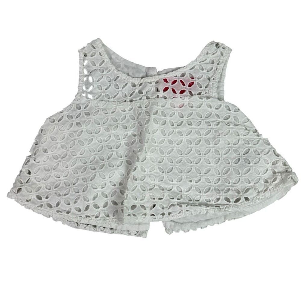 Lilly Pulitzer for Target Girls XS White Eyelet Button Back Top